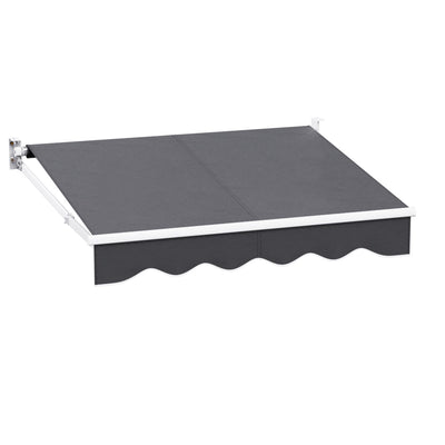NNEDSZ Retractable Folding Arm Awning Manual Sunshade 2Mx1.5M Grey-0