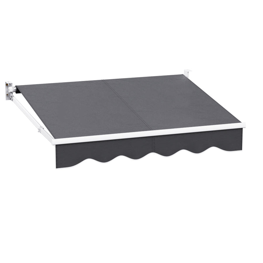 NNEDSZ Retractable Folding Arm Awning Manual Sunshade 2Mx1.5M Grey-0
