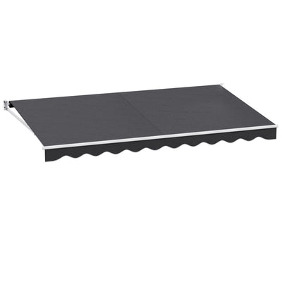 NNEDSZ Retractable Folding Arm Awning Manual Sunshade 4.5Mx2.5M Grey-0