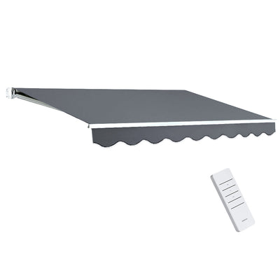 NNEDSZ Retractable Folding Arm Awning Motorised Sunshade 3Mx2.5M Grey-0