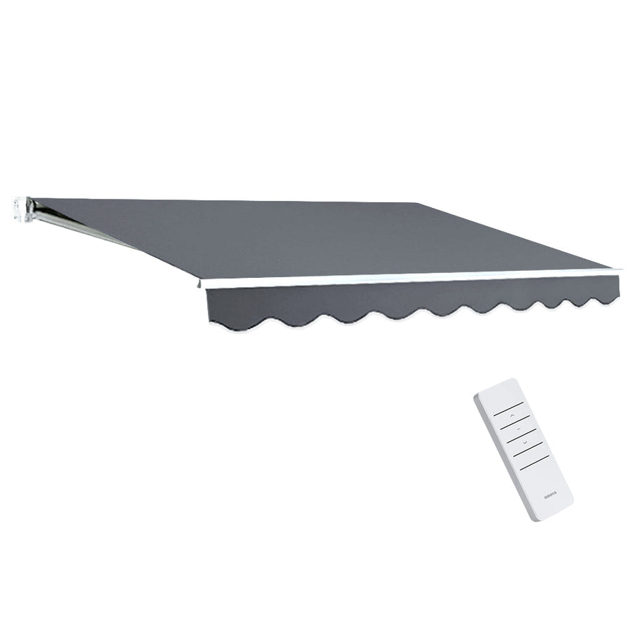 NNEDSZ Retractable Folding Arm Awning Motorised Sunshade 3Mx2.5M Grey-0