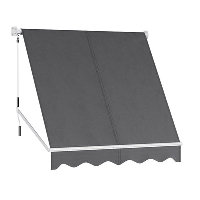 NNEDSZ Retractable Fixed Pivot Arm Window Awning Outdoor Blinds 2.1X2.1M Grey-0