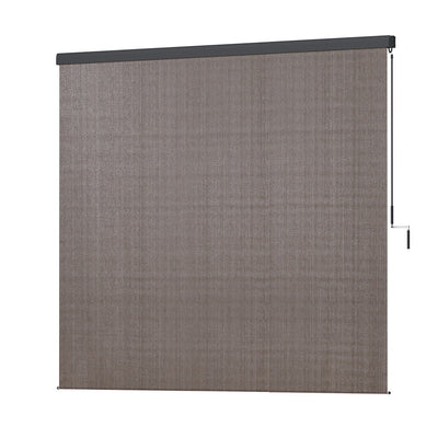 NNEDSZ Outdoor Blinds Light Filtering Roll Down Awning Shade 3X2.5M Brown-0