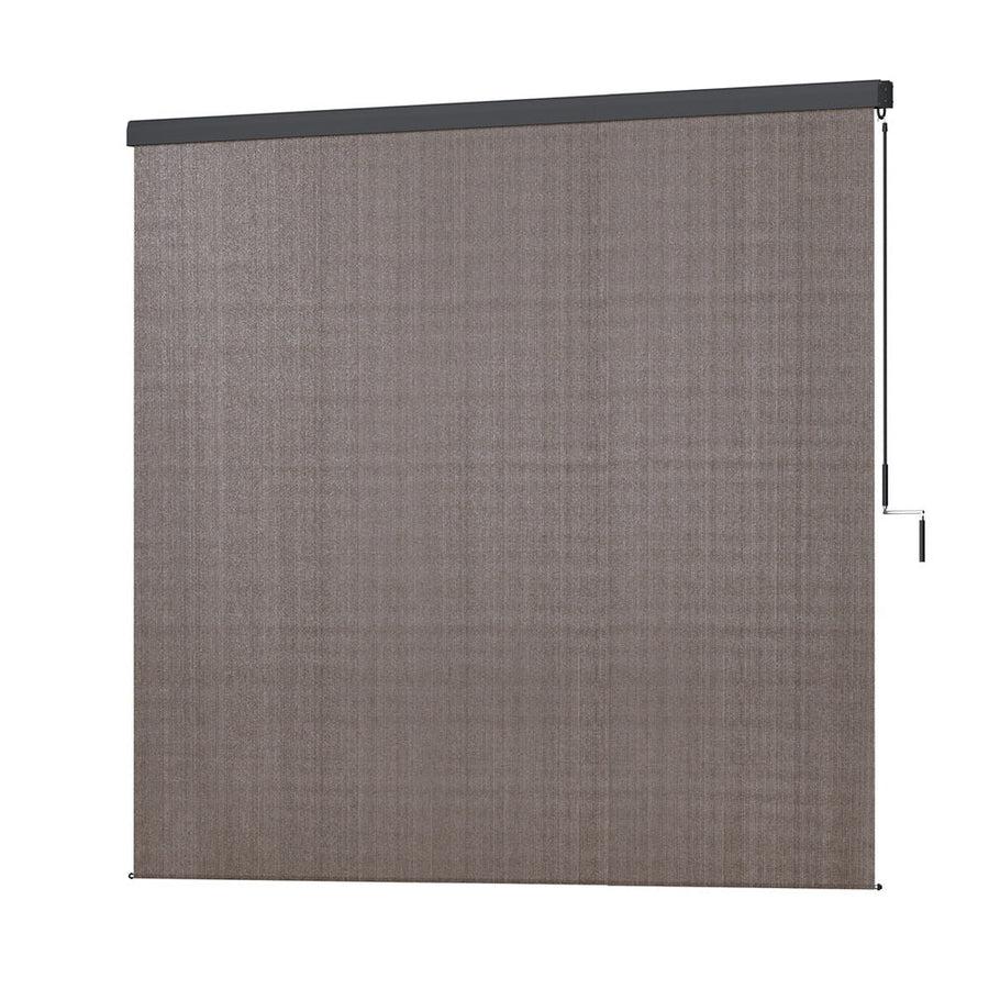 NNEDSZ Outdoor Blinds Light Filtering Roll Down Awning Shade 3X2.5M Brown-0