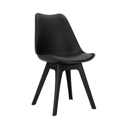 NNEDSZ Set of 4 Retro Padded Dining Chair - Black-0