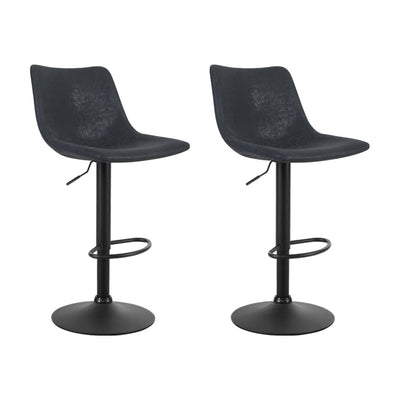 NNEDSZ Set of 2 Bar Stools Gas Lift- Black-0