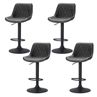 NNEDSZ Artiss 4x Bar Stools Gas Lift Vintage Leather Black-0