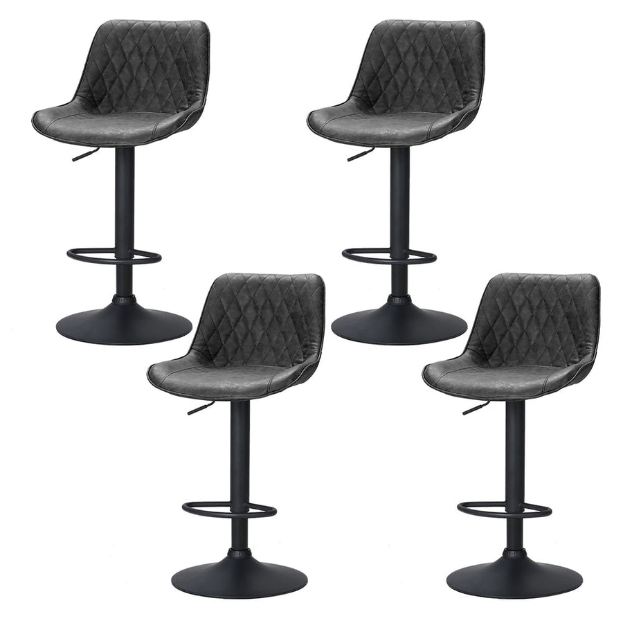NNEDSZ Artiss 4x Bar Stools Gas Lift Vintage Leather Black-0