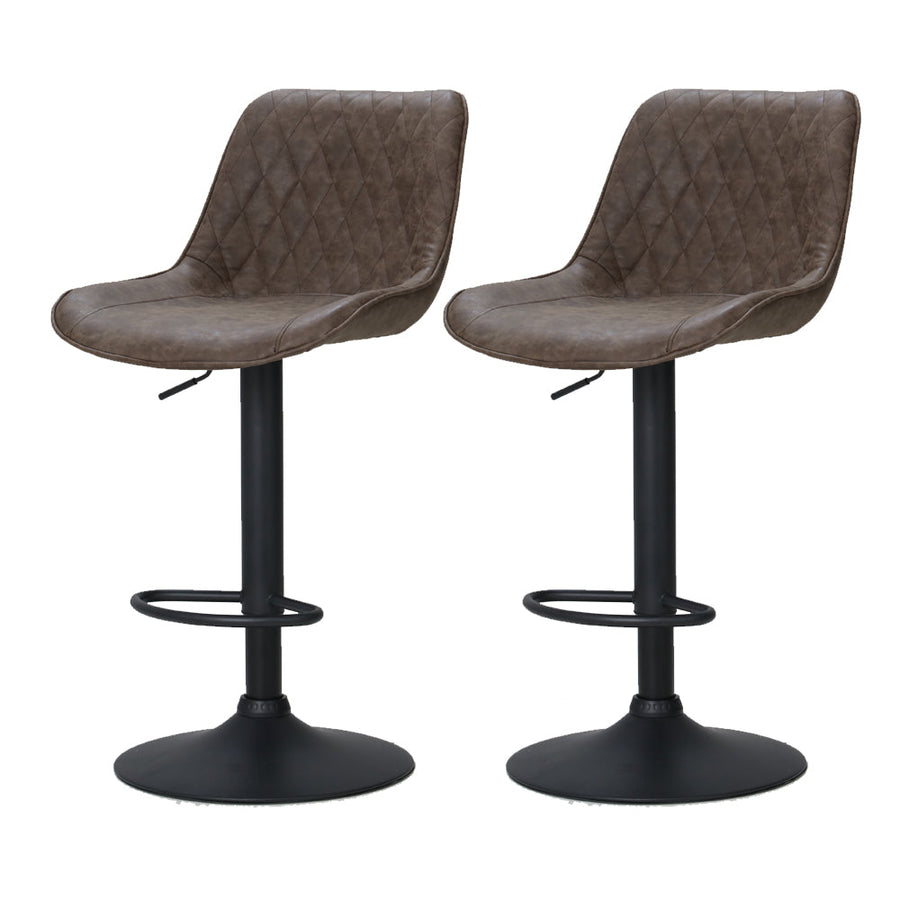 NNEDSZ Set of 2 Bar Stools Kitchen Stool Chairs Metal Barstool Dining Chair Brown Rushal-0