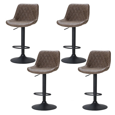 NNEDSZ Artiss 4x Bar Stools Gas Lift Vintage Leather Brown-0