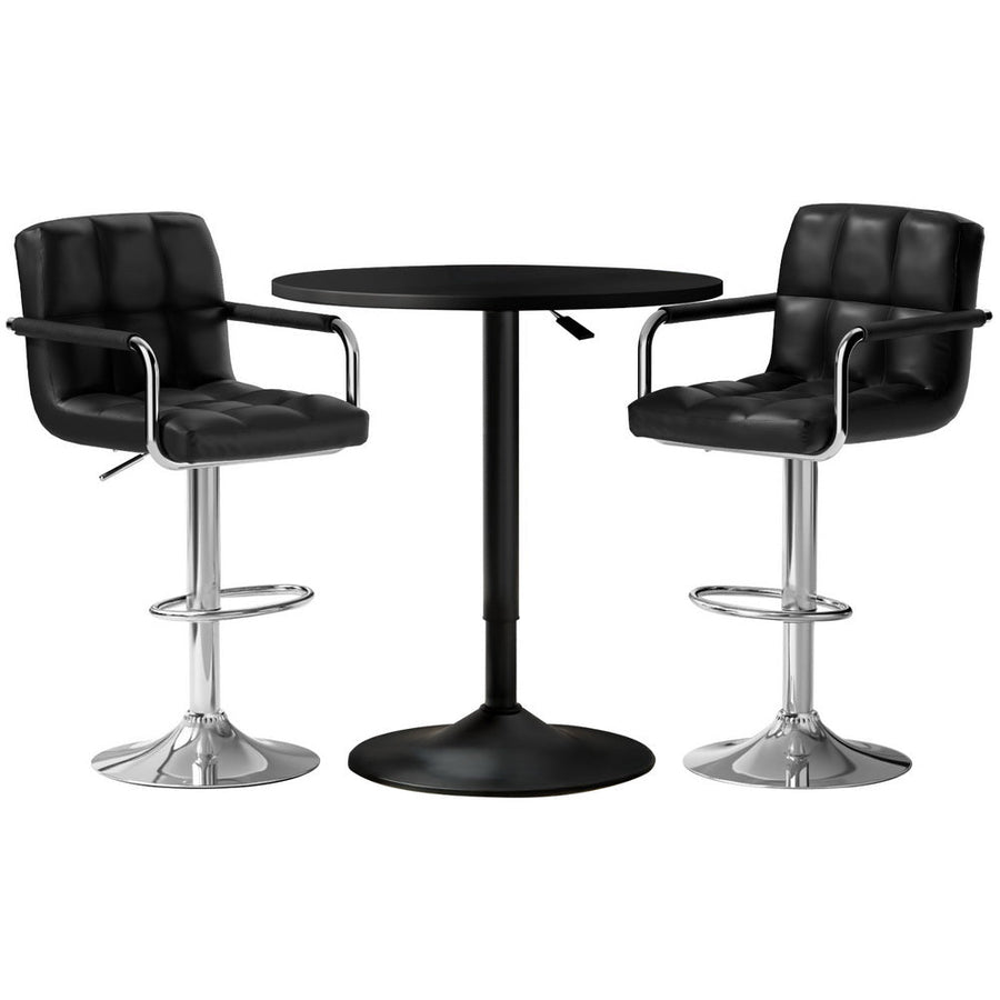 NNEDSZ Artiss Bar Table and Stools Set Dining Desk Kitchen Chairs Cafe Pub-0
