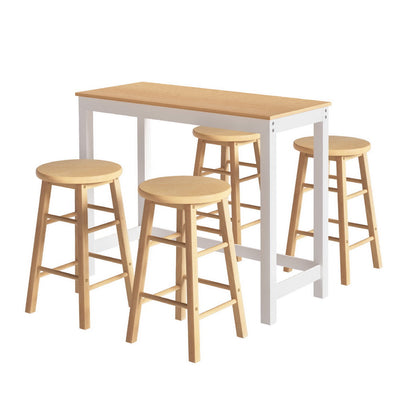 NNEDSZ Artiss Bar Table and Stools Set Dining Desk Kitchen Chairs Cafe Pub-0