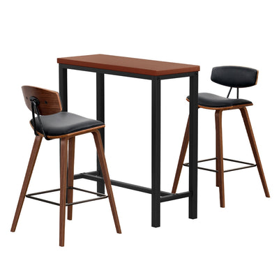 NNEDSZ Artiss Bar Table and Stools Set Dining Desk Kitchen Chairs Cafe Pub-0
