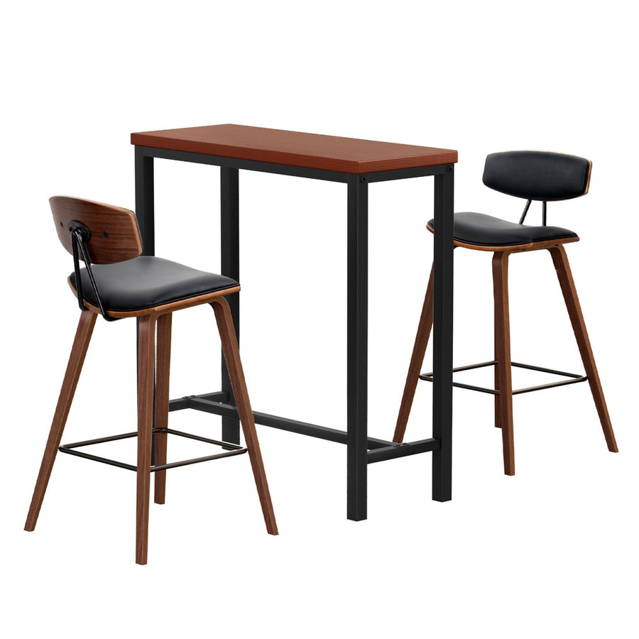 NNEDSZ Artiss Bar Table and Stools Set Dining Desk Kitchen Chairs Cafe Pub-0