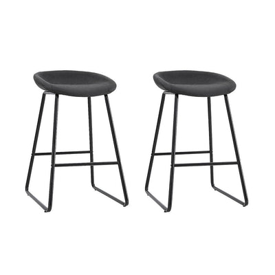 NNEDSZ 2x Bar Stools Kitchen Dining Chairs Counter Stool PU Leather Metal-0