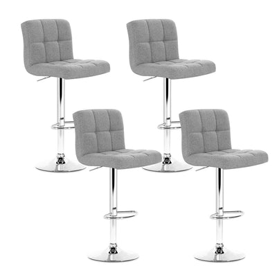 NNEDSZ Set of 4 Fabric Swivel Bar Stools - Grey-0