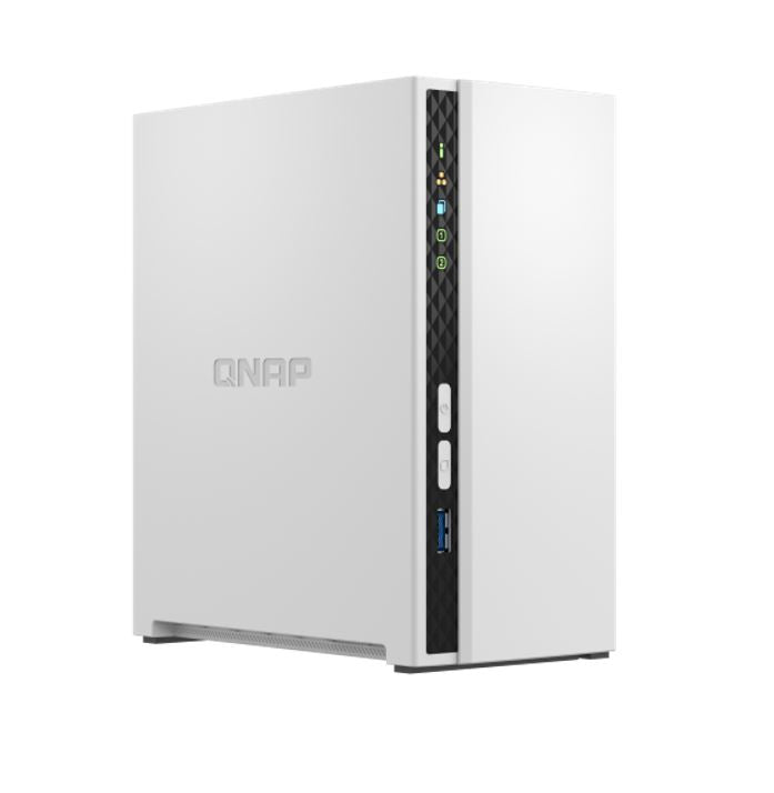 QNAP TS-233 2 Bay NAS ARM 4-core Cortex-A55 2.0GHz processor 2GB Hot-swappable 1xGbE WOL 2xUSB2.0 1xUSB3.2 FAN 2