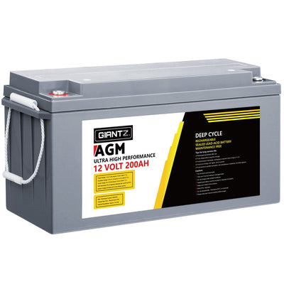 NNEDSZ 200Ah Deep Cycle Battery 12V AGM Marine Sealed Power Portable Box Solar Caravan Camping-0