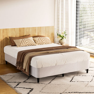 NNEDSZ Artiss Bed Frame Queen Size Metal Grey MASON-0