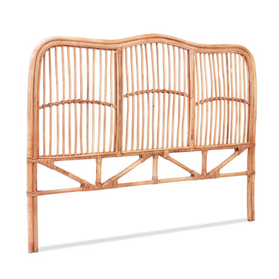 Artiss Bed Headboard Double Bedhead Rattan - NERO Pine-0