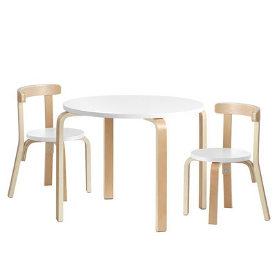 NNEDSZ Nordic Kids Table Chair Set 3PC Desk Activity Study Play Children Modern-0