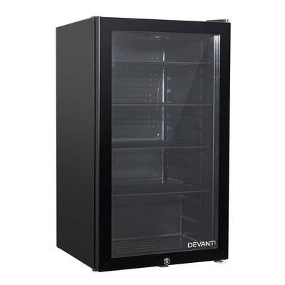 NNEDSZ 98L Bar Fridge Glass Door Mini Freezer Fridges Countertop Beverage Commercial-0