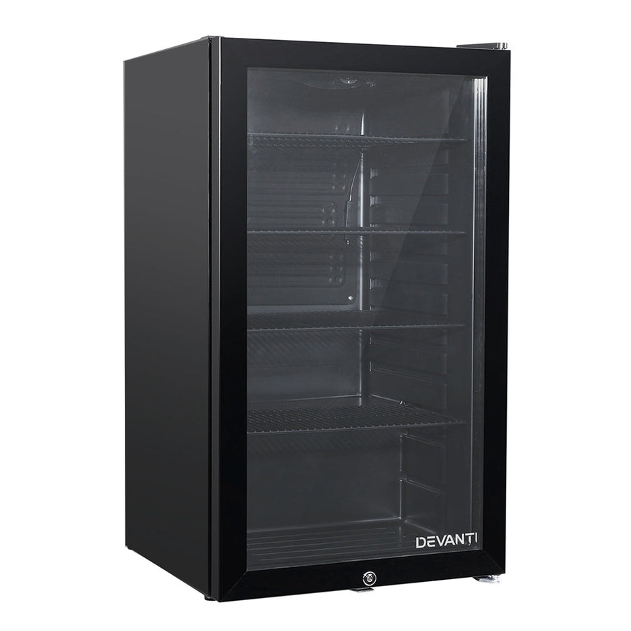 NNEDSZ 98L Bar Fridge Glass Door Mini Freezer Fridges Countertop Beverage Commercial-0