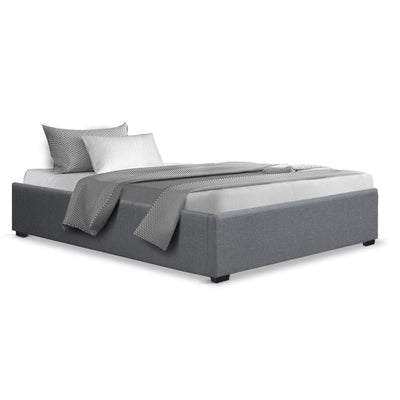 NNEDSZ King Single Size Gas Lift Bed Frame Base With Storage Platform Fabric-0