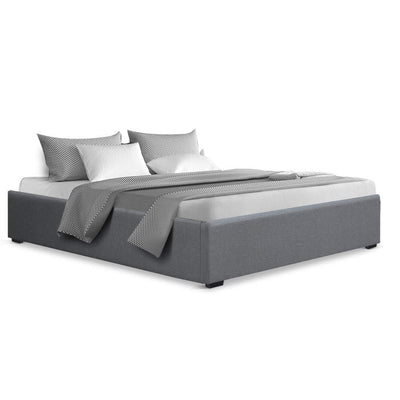 NNEDSZ Queen Size Gas Lift Bed Frame Base With Storage Platform Fabric-0