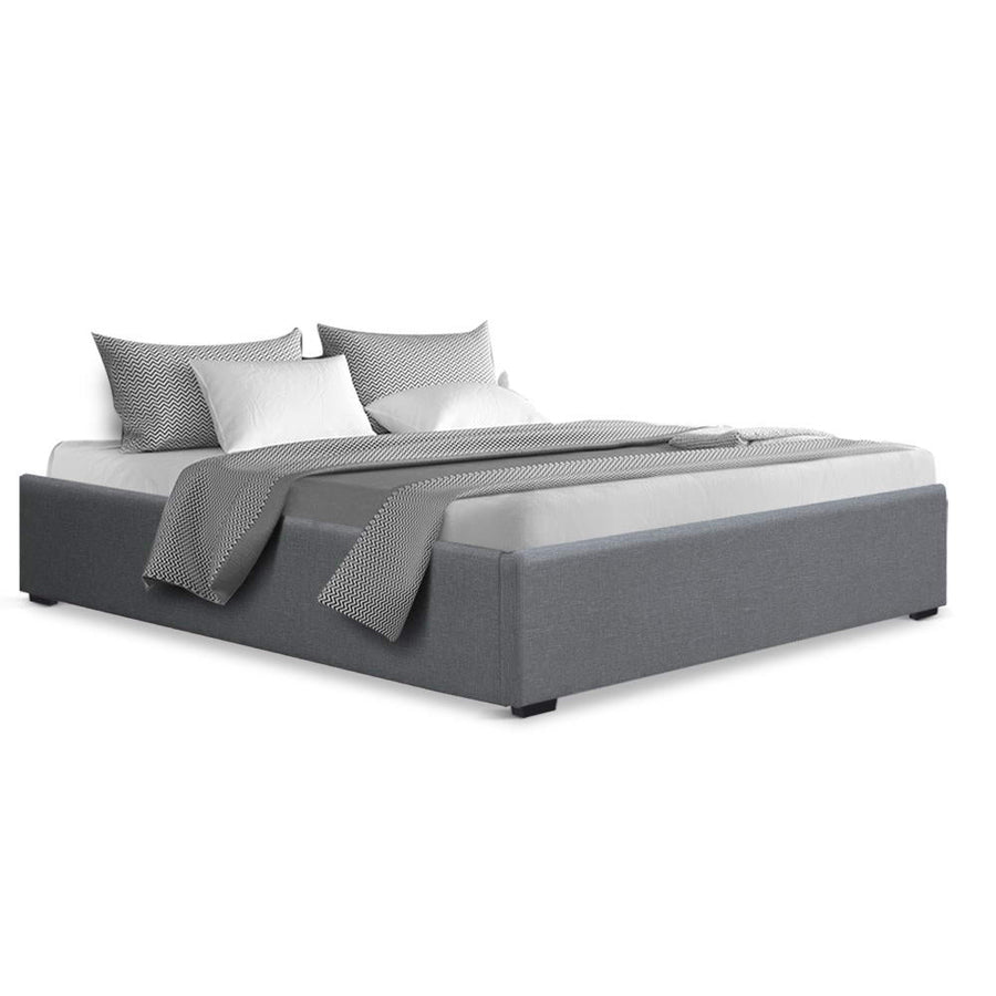 NNEDSZ Queen Size Gas Lift Bed Frame Base With Storage Platform Fabric-0