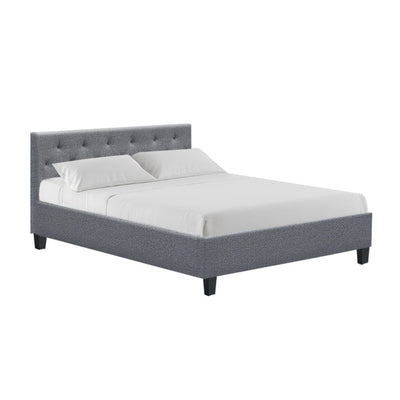 NNEDSZ Vanke Bed Frame Fabric- Grey Double-0