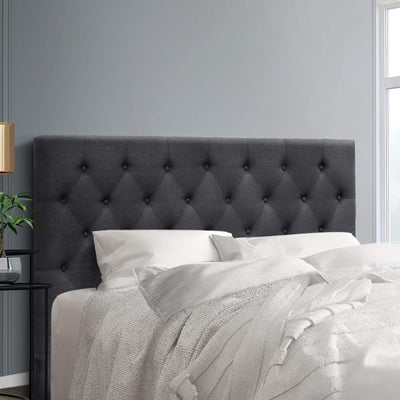 NNEDSZ Artiss Bed Head Headboard Queen Size Fabric - CAPPI Charcoal-0