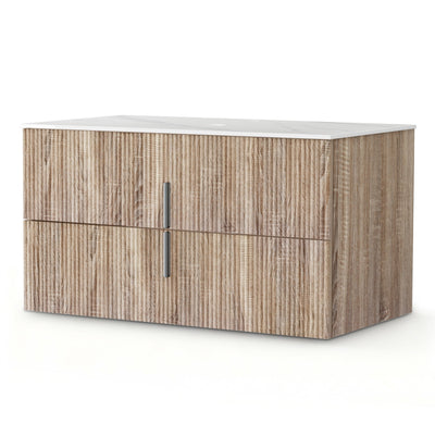 Cefito Vanity Unit 900mm Bathroom Cabinet Storage Wall Hung Timber Front Pine-0