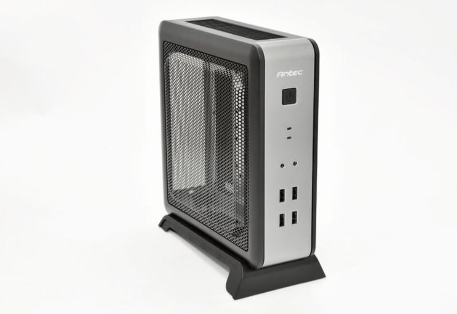 Antec ISK110-VESA ITX MB, Slim Form Factor case with External 90w PSU. 2 x USB 3.0 and 2 x USB 2.0. HD Audio. VESA