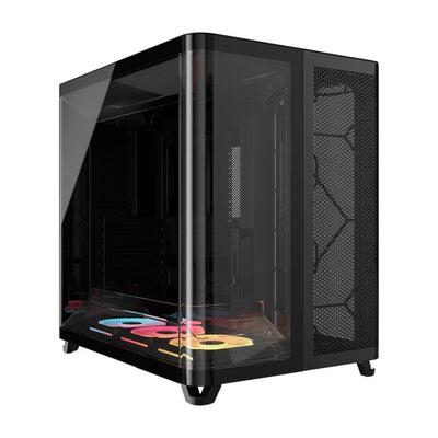 Corsair AIR 5400 LX-R RGB iCUE LINK Triple Chamber Mid-Tower PC Case - Black; ATX/E-ATX; 467x470x340mm; TG