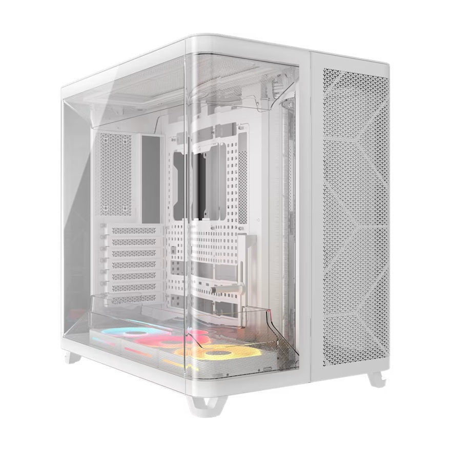 Corsair AIR 5400 LX-R RGB iCUE LINK Triple Chamber Mid-Tower PC Case - White; ATX/E-ATX; 467x470x340mm; TG