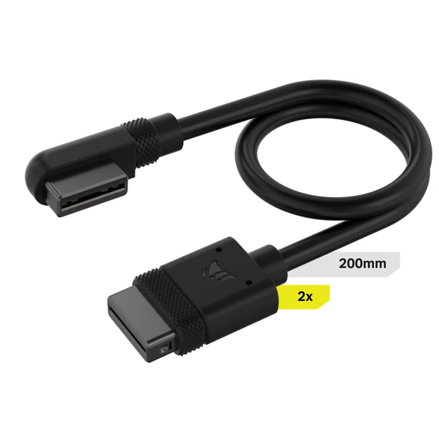 Corsair iCUE LINK Cable, 2x 200mm with Straight/Slim 90° connectors