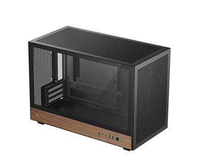 DEEPCOOL CH260 Wood High Airflow Compact Micro-ATX Wood Grain Case.USB3.0×2、Gen2 Type-C x1、Audio/Mic×1