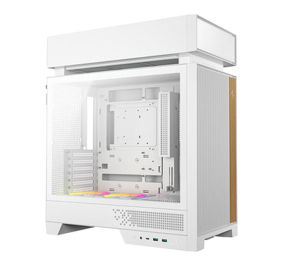 DEEPCOOL CL660 White Innovative Compartmentalized Optimized ATX Case Pre-installed Dual ARGB Fans