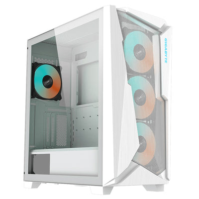 Gigabyte C301 RGB Tempered Glass E-ATX White Mid Tower Gaming Chassis 2x3.5" 2x2.5" 2xUSB3.0 Detachable Dust