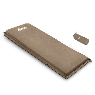 NNEDSZ Single Size Self Inflating Matress Mat Joinable 10CM Thick  Coffee-0