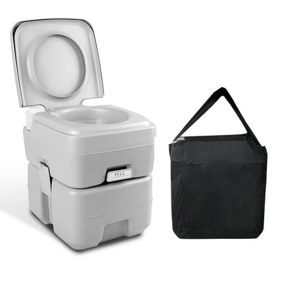 NNEDSZ 20L Portable Outdoor Camping Toilet with Carry Bag- Grey-0