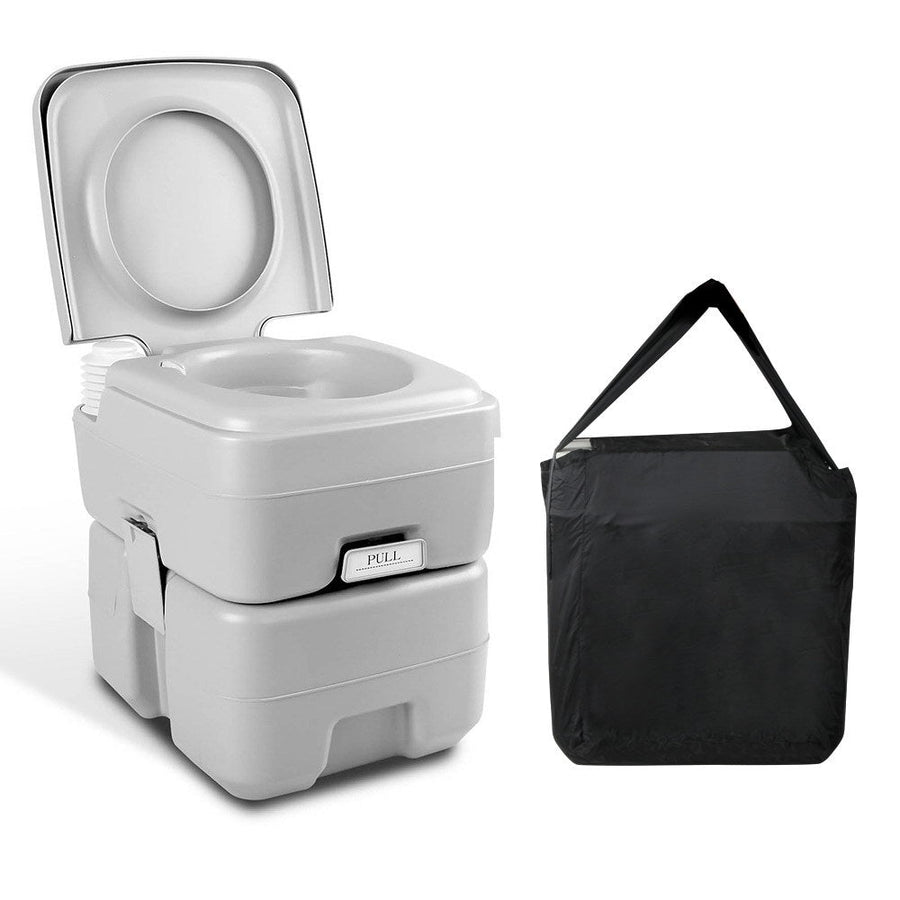 NNEDSZ 20L Portable Outdoor Camping Toilet with Carry Bag- Grey-0