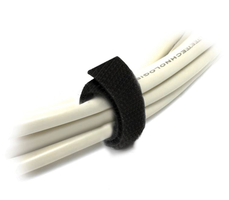 8ware 25m x 12mm Velcro Wide Cable Tie Hook & Loop Continuous One Sided Self Adhesive Fastener Sticky Tape Roll