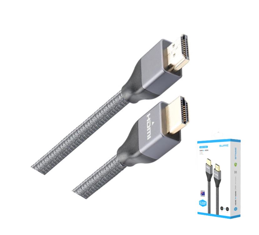 8ware Premium HDMI 2.0 Cable 2m Retail Pack 19 pins Male to Male UHD 4K HDR High Speed Ethernet ARC Gold Plated