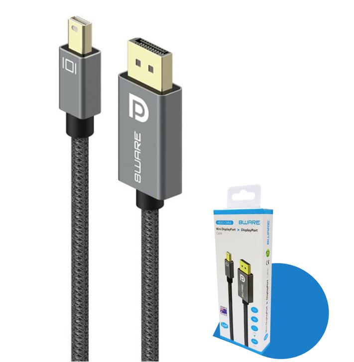 8ware Pro Series 4K 1M 60Hz Mini DisplayPort Male to DisplayPort Male cable high quality Premium connectors