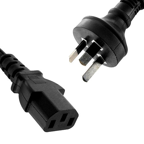 8ware AU Power Cable 2m - Male Wall 240v PC to Female Power Socket 3pin to IEC 320-C13 for Notebook/AC Adapter