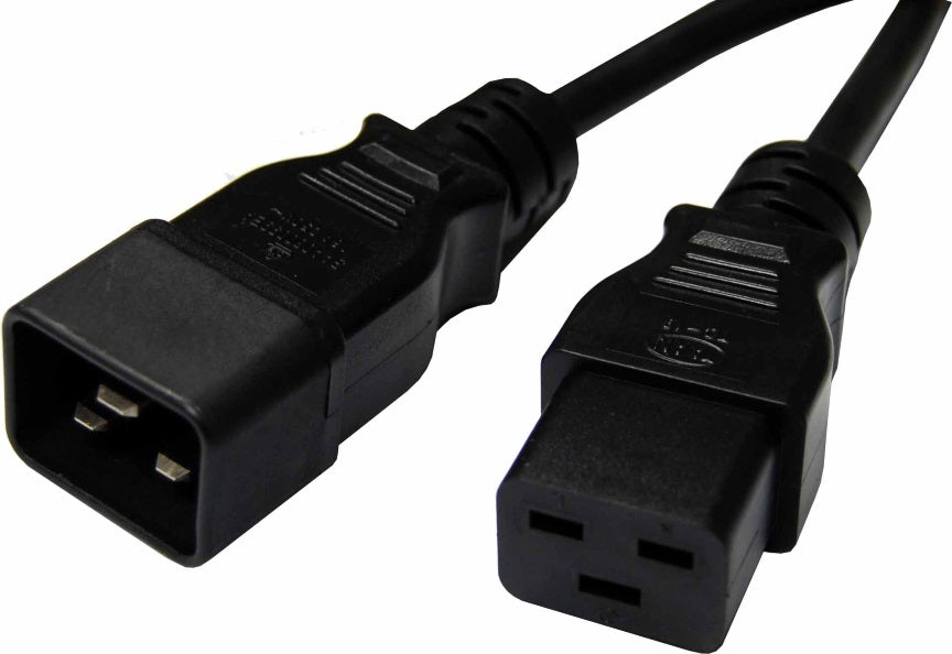 8ware 1m Power Extension Cable Lead 15A IEC C19 to IEC C20 Male to Female for UPS PDU PC Servers Rack-mount Power