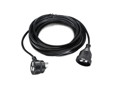 8ware AU Power Cable Extension 3-Pin Male to Female 2m 3-Pin AU Piggy Back Black
