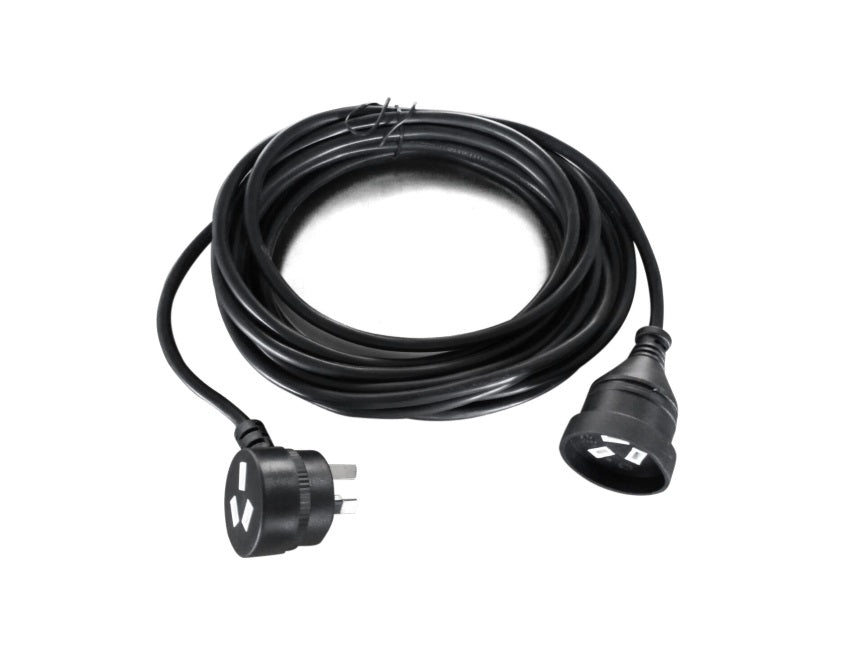 8ware AU Power Cable Extension 3-Pin Male to Female 2m 3-Pin AU Piggy Back Black